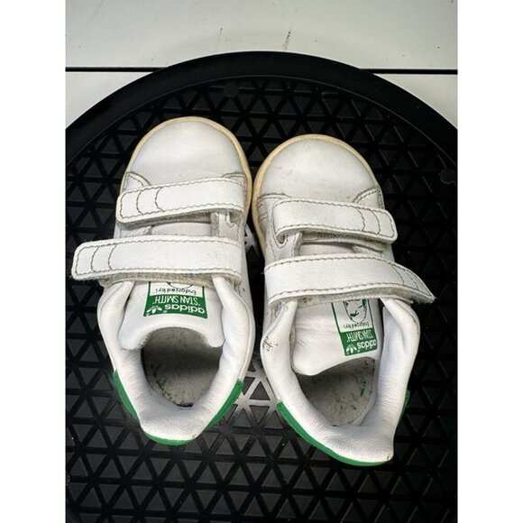 Adidas Stan Smith Toddler Sz 5K Sneaker White Green Hook & Loop - Picture 3 of 6